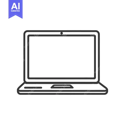 Aset premium populer: Minimalist Laptop Icon: Clean Line Art for Digital Design Projects