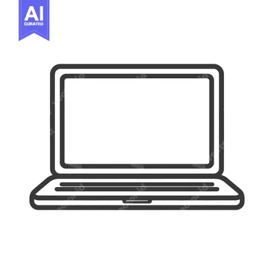 Premium design asset: Minimalist Laptop Icon with Bold Outline on White Background