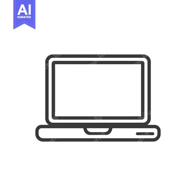 Aset desain premium: Minimalist Laptop Icon: Clean, Modern Design for Technology and Commun