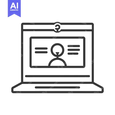Aset premium populer: Laptop Screen Displaying Profile Icon and Menu Lines