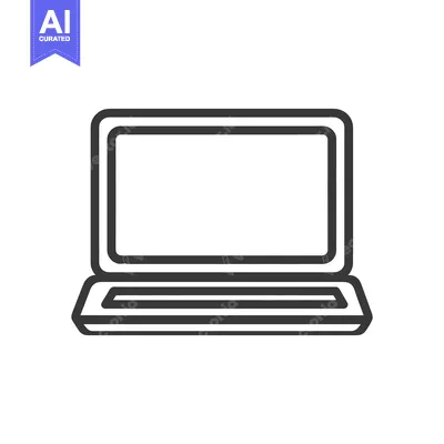 Premium design asset: Minimalist Laptop Icon: Clean, Modern Design on White Background