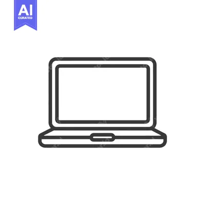 Aset desain premium: Minimalist Laptop Icon: Clean Line Art for Modern Design Projects