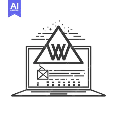 Aset premium populer: Laptop with a Triangle Logo and a W inside