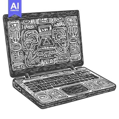Aset premium populer: Laptop with Aztec-style Geometric Design