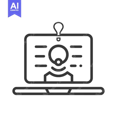 Aset desain premium: Laptop with Lightbulb and Profile Icon