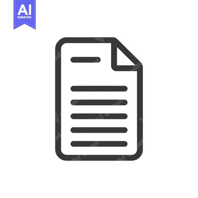 Aset desain premium: Minimalist Document Icon with Folded Corner and Text Lines