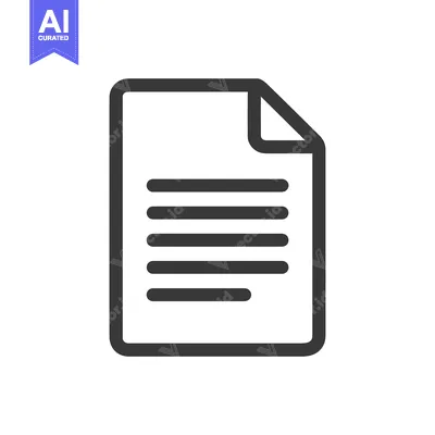 Minimalist Document Icon with Rounded Corners and Content Lines