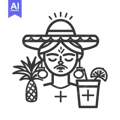Popular premium asset: A stylized illustration depicting a person with a sombrero