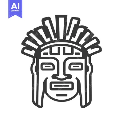 Aset premium populer: A Simple Stylized Illustration Depicting a Warrior Face Profile