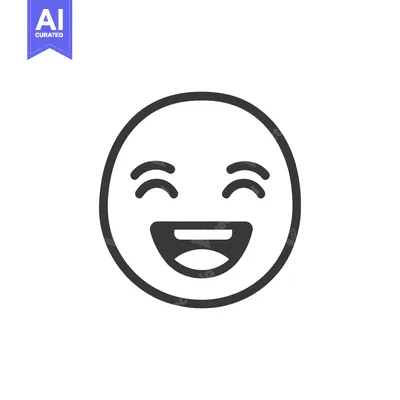 Premium design asset: A simple graphic represents a smiling face with wide open mouth