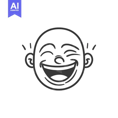 Popular premium asset: A smiling happy face illustration with ears and radiating lines