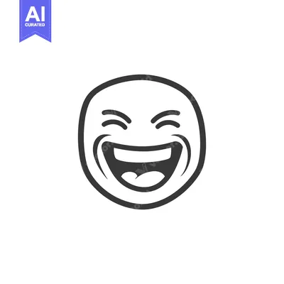 Popular premium asset: A simple illustration depicting a smiling face with open mouth express