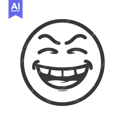 Popular premium asset: A happy face shows a big grin and closed eyes