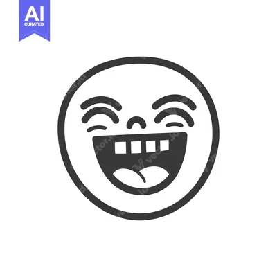 Popular premium asset: A minimalist illustration depicting an emoji expressing joyful laughte