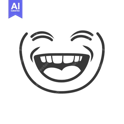 Popular premium asset: A simple black and white graphic illustration of a smiling face