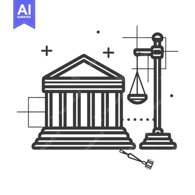 Aset premium populer: A stylized representation of legal justice and judgment concepts