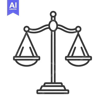 Aset premium populer: A simple outline image depicting the scales of justice