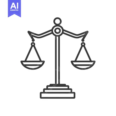 Popular premium asset: A simple black and white image representing scales of justice