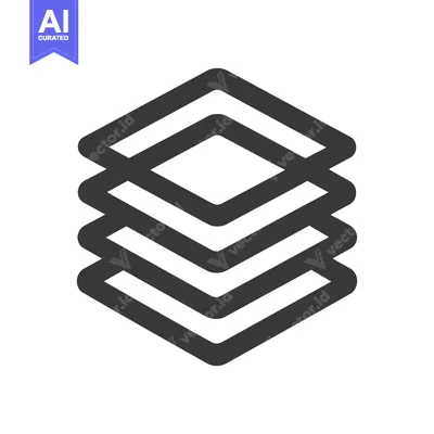 Premium design asset: Stacked Diamond Layers: Minimalist Graphic Icon Design in Gray