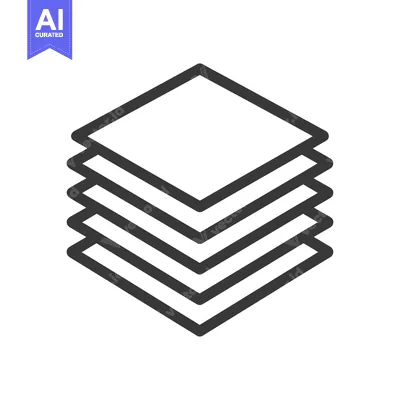 Aset desain premium: Stacked Layers Icon: Simple Graphic Representation of Overlapping Elem