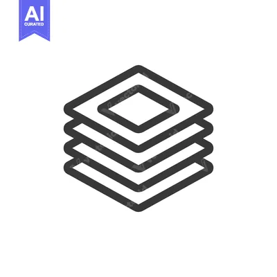 Aset desain premium: Stacked Diamond Layers: Minimalist Icon Design on White Background