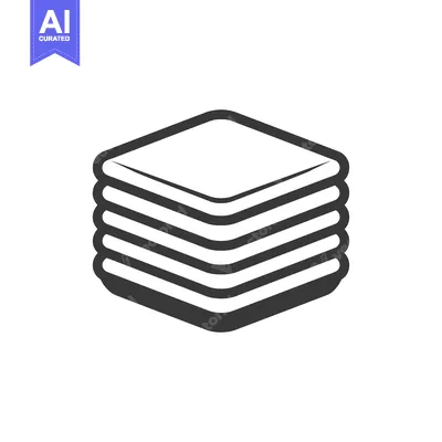Popular premium asset: Stacked Squares Icon: Isometric Layers with Rounded Edges, Gray on Whi