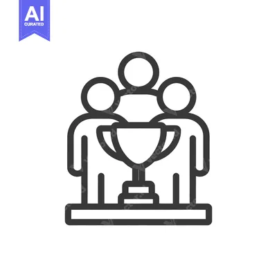 Popular premium asset: Teamwork Triumph: Minimalist Icon of Collaboration and Victory with Tr