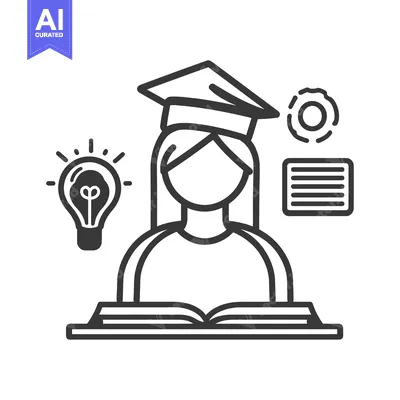 Aset premium populer: A student graduating with wisdom and new knowledge from studying