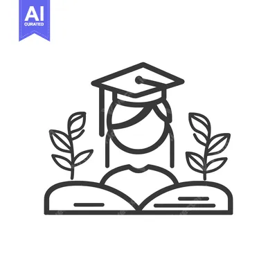 Aset premium populer: A graduate wearing a cap is surrounded by plant life
