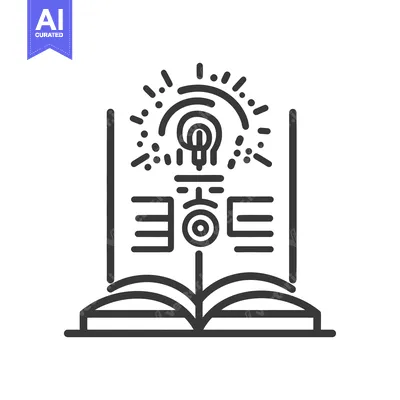Popular premium asset: An Open Book With A Lit Lightbulb And Symbol Above It