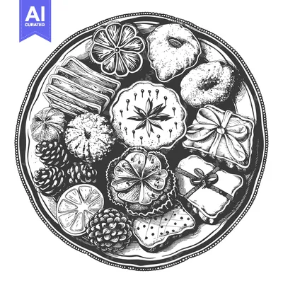 Popular premium asset: A Festive Plate Of Delicious Holiday Cookies And Treats
