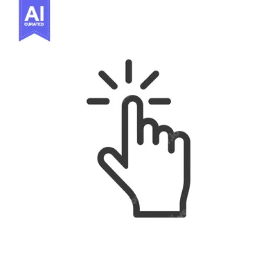 Aset desain premium: Clicking Finger Icon: Simple Hand Gesture for Selection and Activation