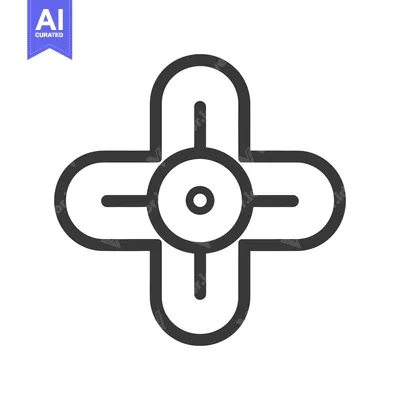 Premium design asset: A symmetrical black and white plus shape icon design