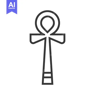 A simple black and white depiction of an ankh symbol