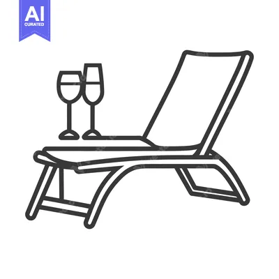 Aset premium populer: A relaxing lounge chair with two elegant wine glasses