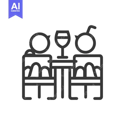 Popular premium asset: Two people sitting at a table with a wine glass shown