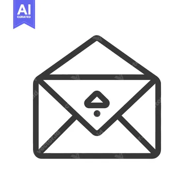Aset desain premium: An open envelope icon showing a digital message sending out
