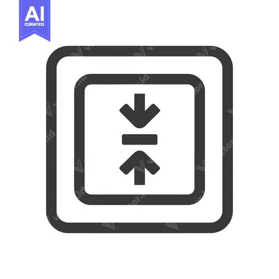 Compress Icon: Arrows Converging in a Rounded Square Frame