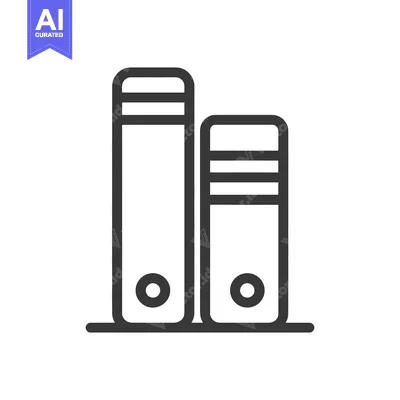 Minimalist Icon of Two Ring Binders, Dark Gray Outline on White Backgr