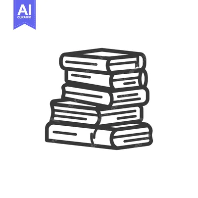 Aset desain premium: Stack of Books Icon: Minimalist Design for Education and Knowledge
