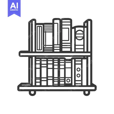 Aset desain premium: A two tiered bookshelf stacked with many bound books displayed