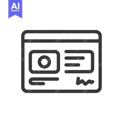 Aset premium populer: Minimalist ID Card Icon: Clean Design, Identity Symbol