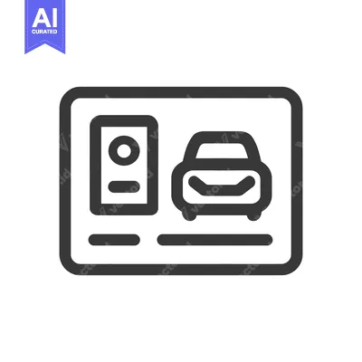 Premium design asset: Car Rental App Icon: Minimalist Design with Vehicle and Key