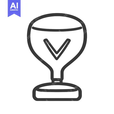 A stylised image of a goblet with a downward facing chevron