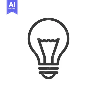 Aset premium populer: Minimalist Light Bulb Icon: Idea, Innovation, and Energy Symbolism