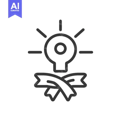 Premium design asset: Lightbulb Icon with a Ribbon Below