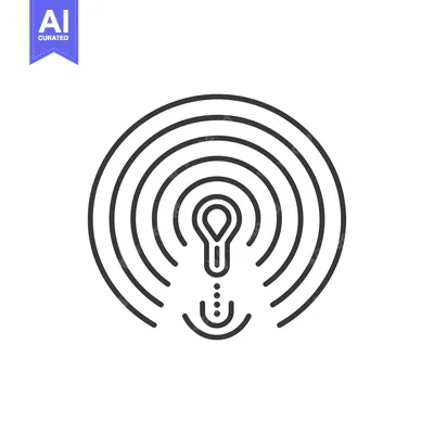 Premium design asset: Lightbulb Icon with Concentric Circles Representing Signal or Coverage