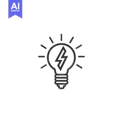 Lightbulb Icon with Lightning Bolt Inside