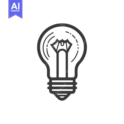 Aset desain premium: A simple outline illustration of a standard incandescent light bulb