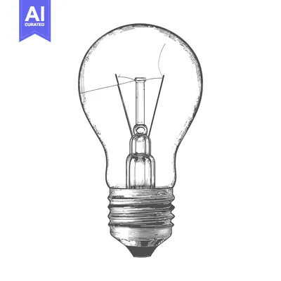 Aset premium populer: The detailed illustration of a standard incandescent light bulb